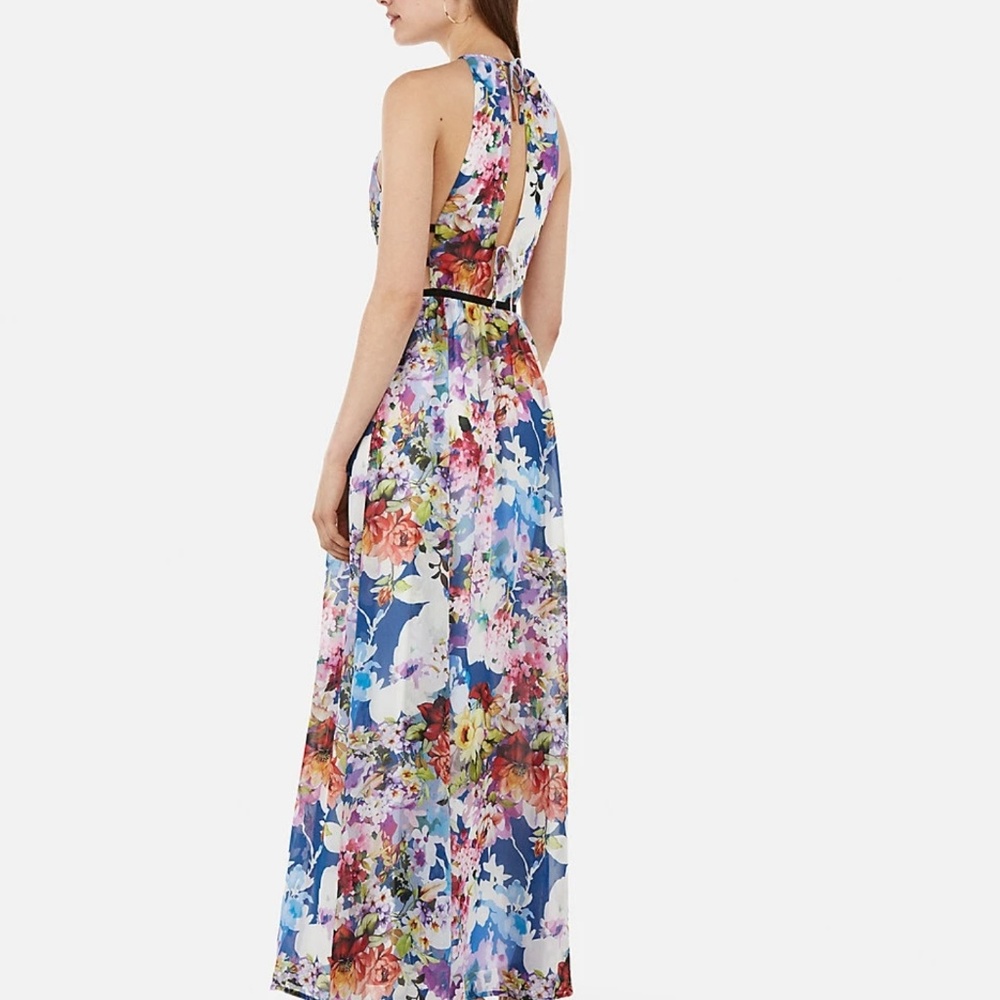 Strappy cut out floral maxi dress